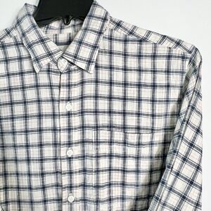 American Eagle‎ Super Soft Line Mens SZ M Blue White Plaid Button Down Shirt VGC